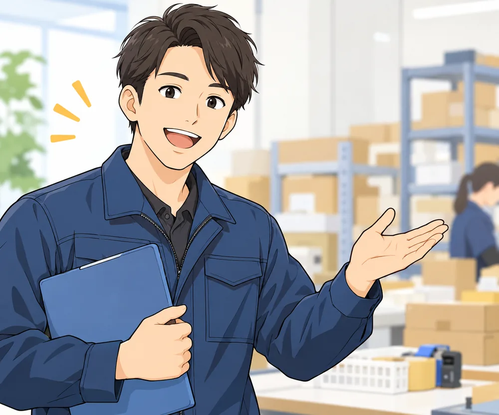 ご担当者様のイラスト（作業服姿の男性）